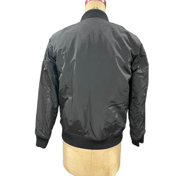 Calvin Klein Jeans Womens Ripstop Bomber Jacket Black Full Zip Long Sleeve L - Picture 5 of 9